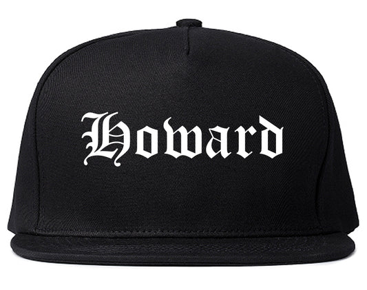 Howard Wisconsin WI Old English Mens Snapback Hat Black