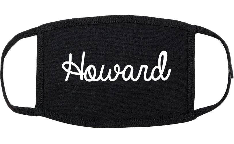 Howard Wisconsin WI Script Cotton Face Mask Black