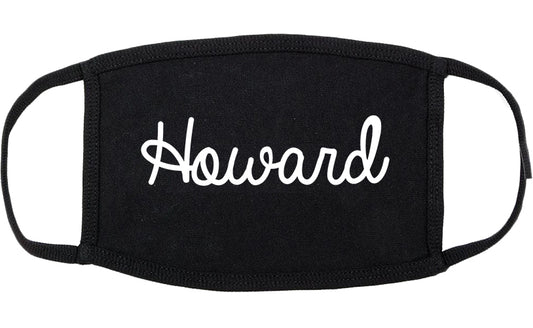 Howard Wisconsin WI Script Cotton Face Mask Black