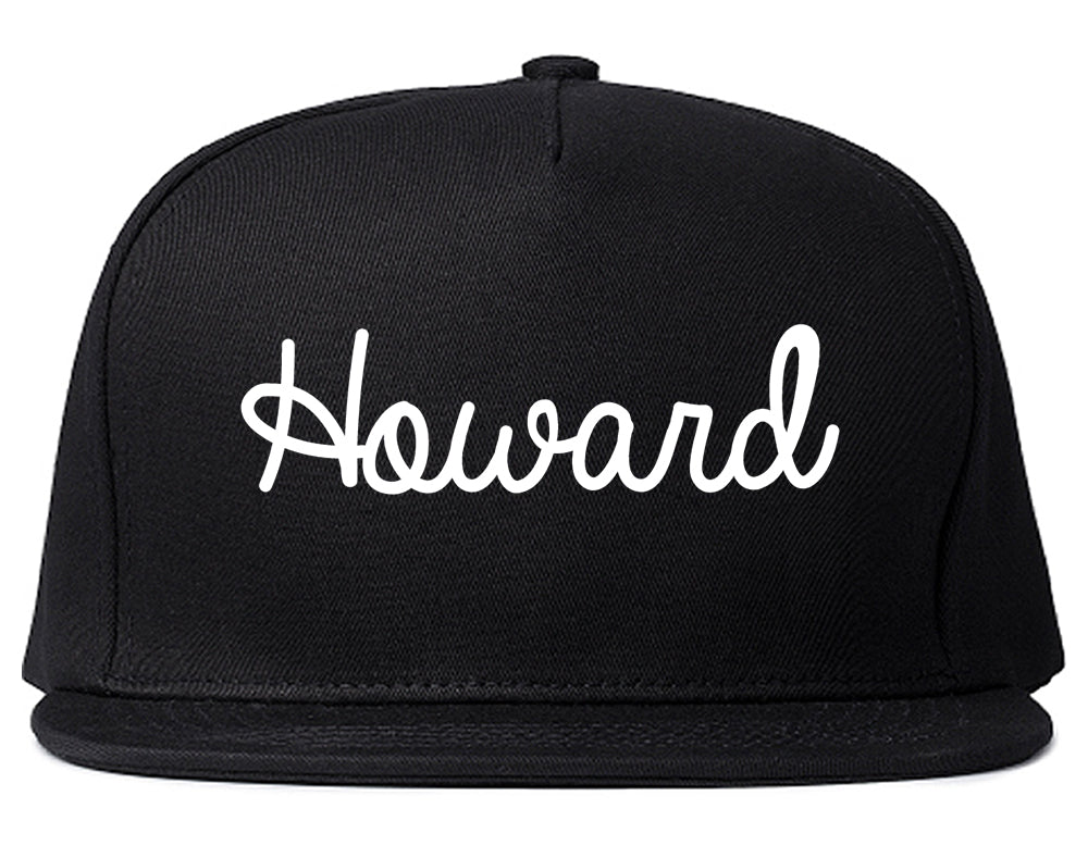 Howard Wisconsin WI Script Mens Snapback Hat Black