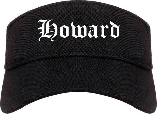 Howard Wisconsin WI Old English Mens Visor Cap Hat Black