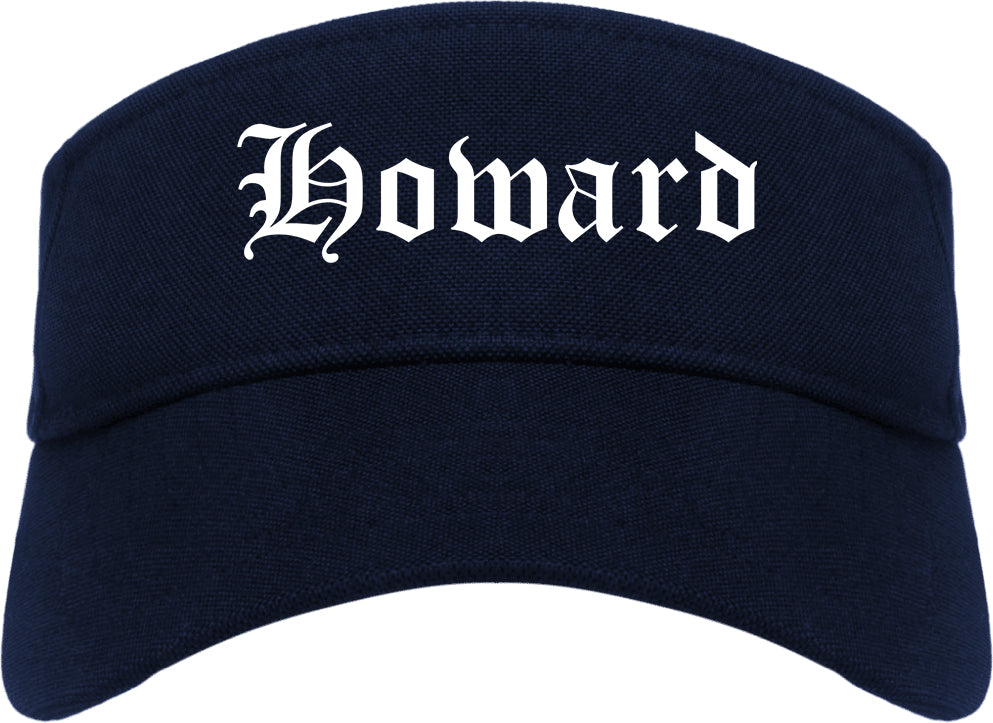 Howard Wisconsin WI Old English Mens Visor Cap Hat Navy Blue