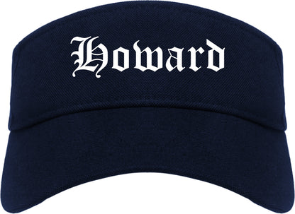 Howard Wisconsin WI Old English Mens Visor Cap Hat Navy Blue