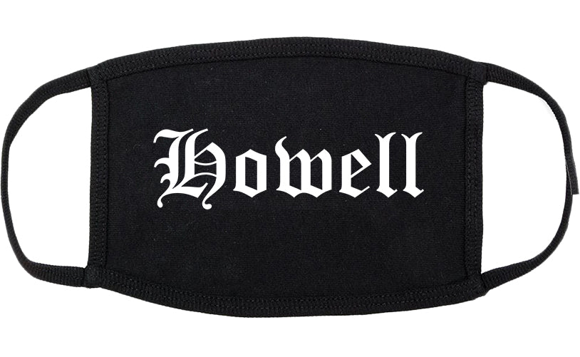 Howell Michigan MI Old English Cotton Face Mask Black