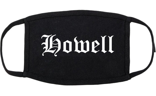 Howell Michigan MI Old English Cotton Face Mask Black