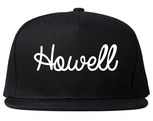 Howell Michigan MI Script Mens Snapback Hat Black