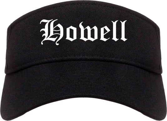 Howell Michigan MI Old English Mens Visor Cap Hat Black