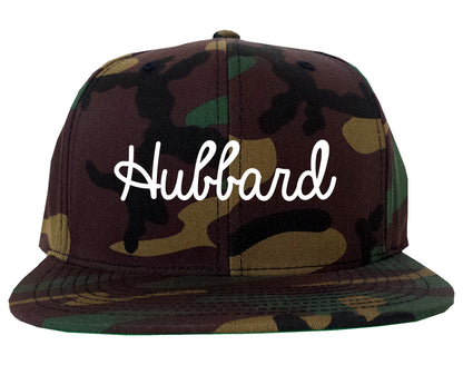 Hubbard Ohio OH Script Mens Snapback Hat Army Camo