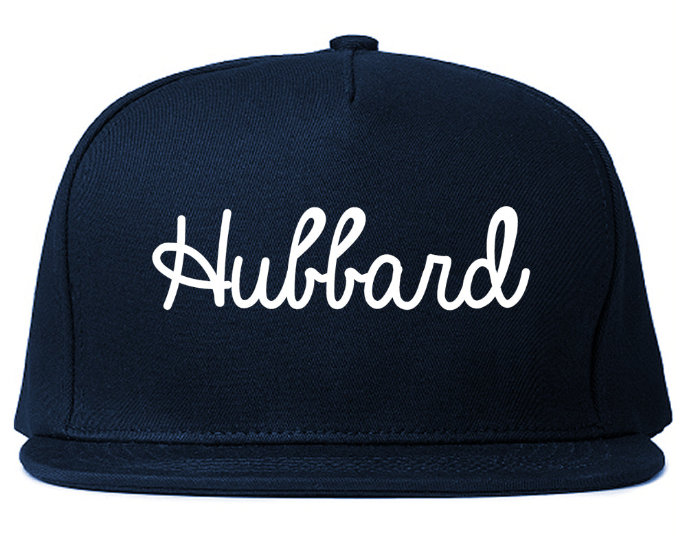 Hubbard Ohio OH Script Mens Snapback Hat Navy Blue