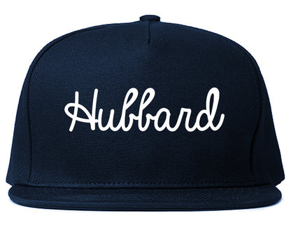 Hubbard Ohio OH Script Mens Snapback Hat Navy Blue