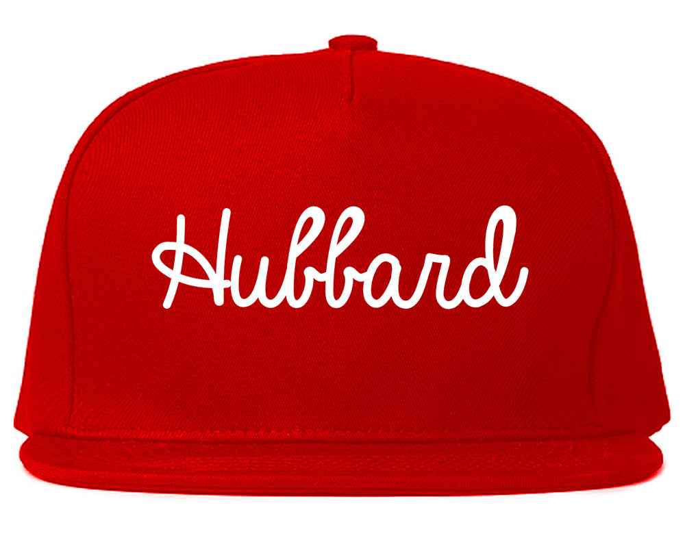Hubbard Ohio OH Script Mens Snapback Hat Red