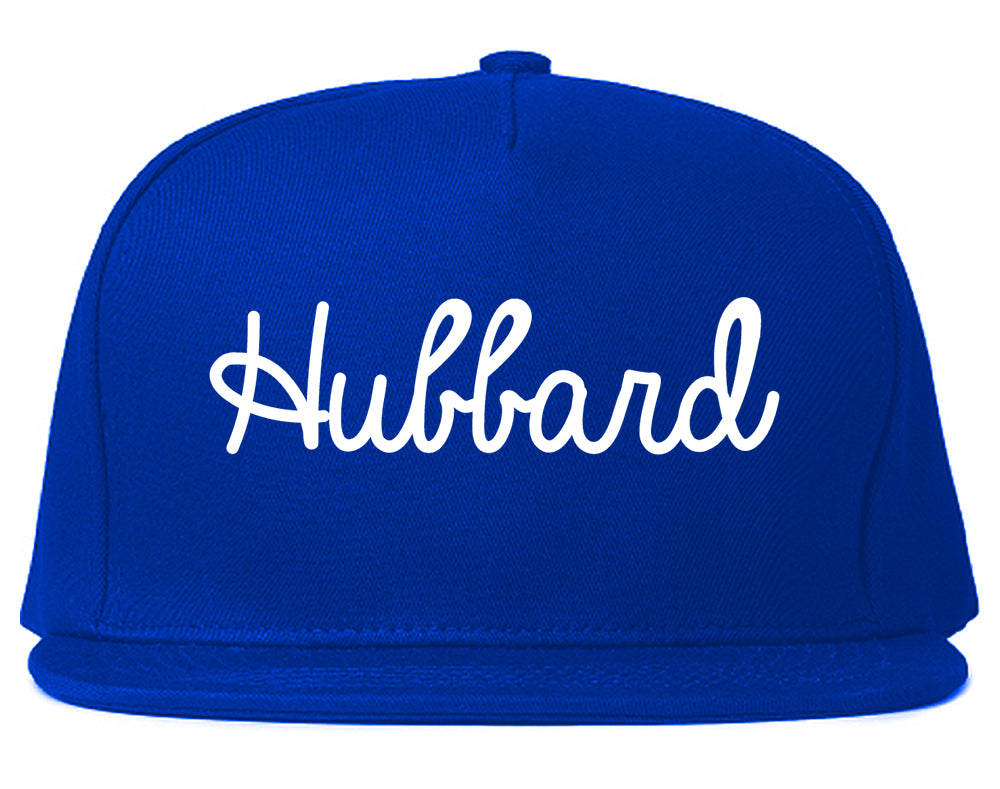 Hubbard Ohio OH Script Mens Snapback Hat Royal Blue