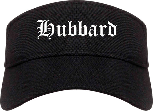 Hubbard Ohio OH Old English Mens Visor Cap Hat Black