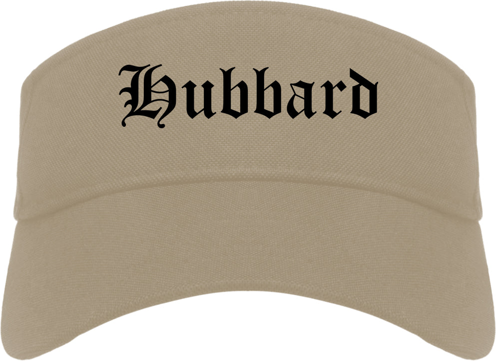 Hubbard Ohio OH Old English Mens Visor Cap Hat Khaki