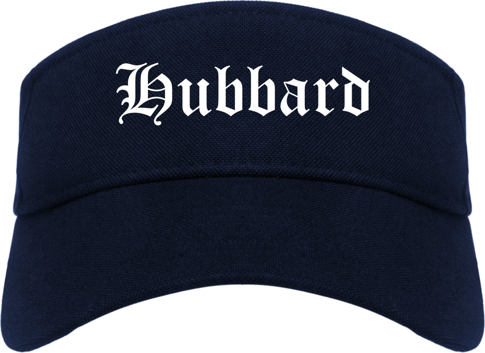 Hubbard Ohio OH Old English Mens Visor Cap Hat Navy Blue