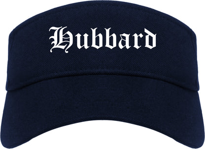 Hubbard Ohio OH Old English Mens Visor Cap Hat Navy Blue