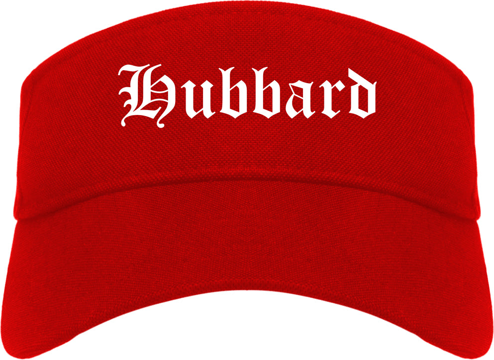 Hubbard Ohio OH Old English Mens Visor Cap Hat Red