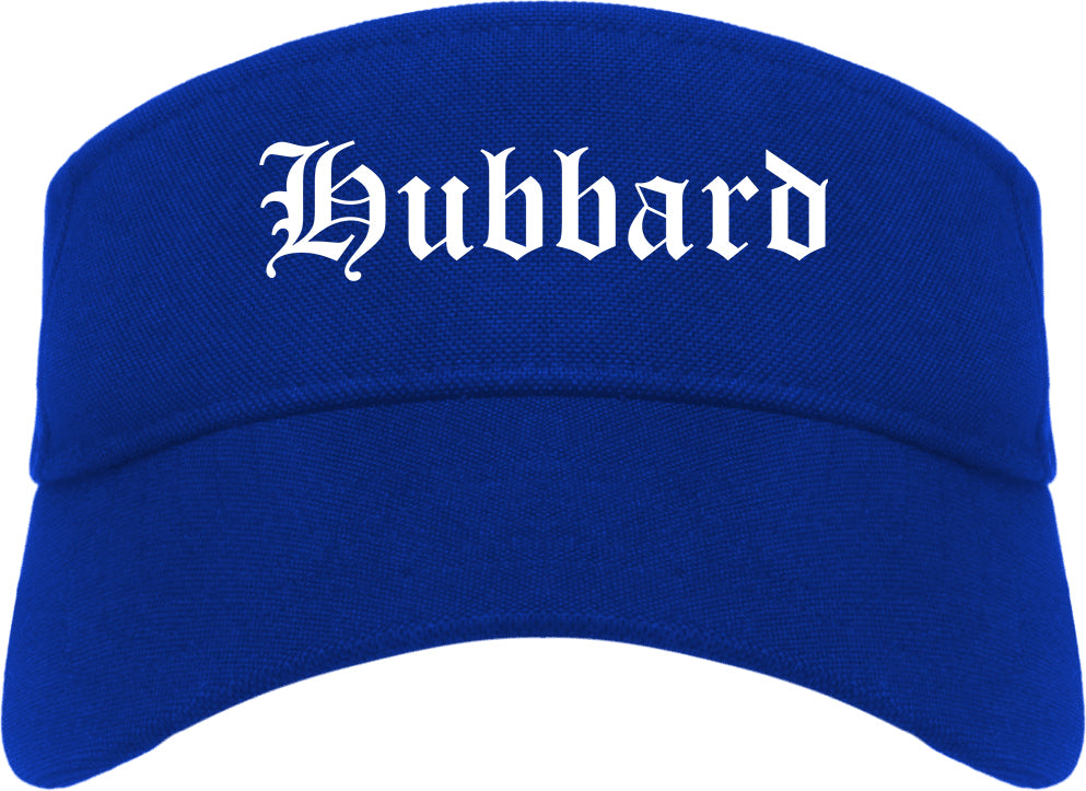 Hubbard Ohio OH Old English Mens Visor Cap Hat Royal Blue