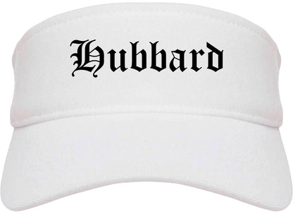 Hubbard Ohio OH Old English Mens Visor Cap Hat White