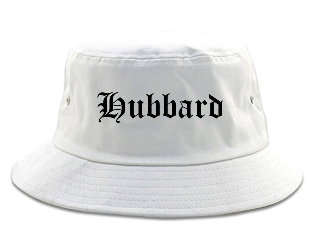 Hubbard Ohio OH Old English Mens Bucket Hat White