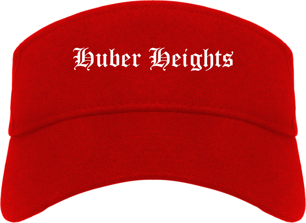 Huber Heights Ohio OH Old English Mens Visor Cap Hat Red