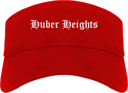 Huber Heights Ohio OH Old English Mens Visor Cap Hat Red
