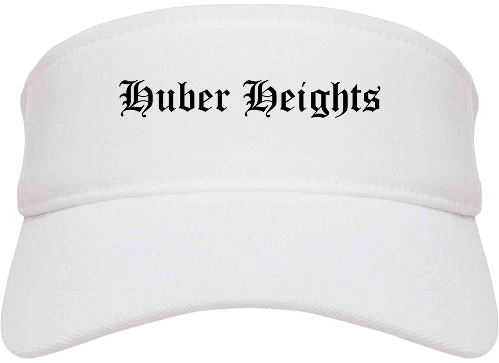 Huber Heights Ohio OH Old English Mens Visor Cap Hat White