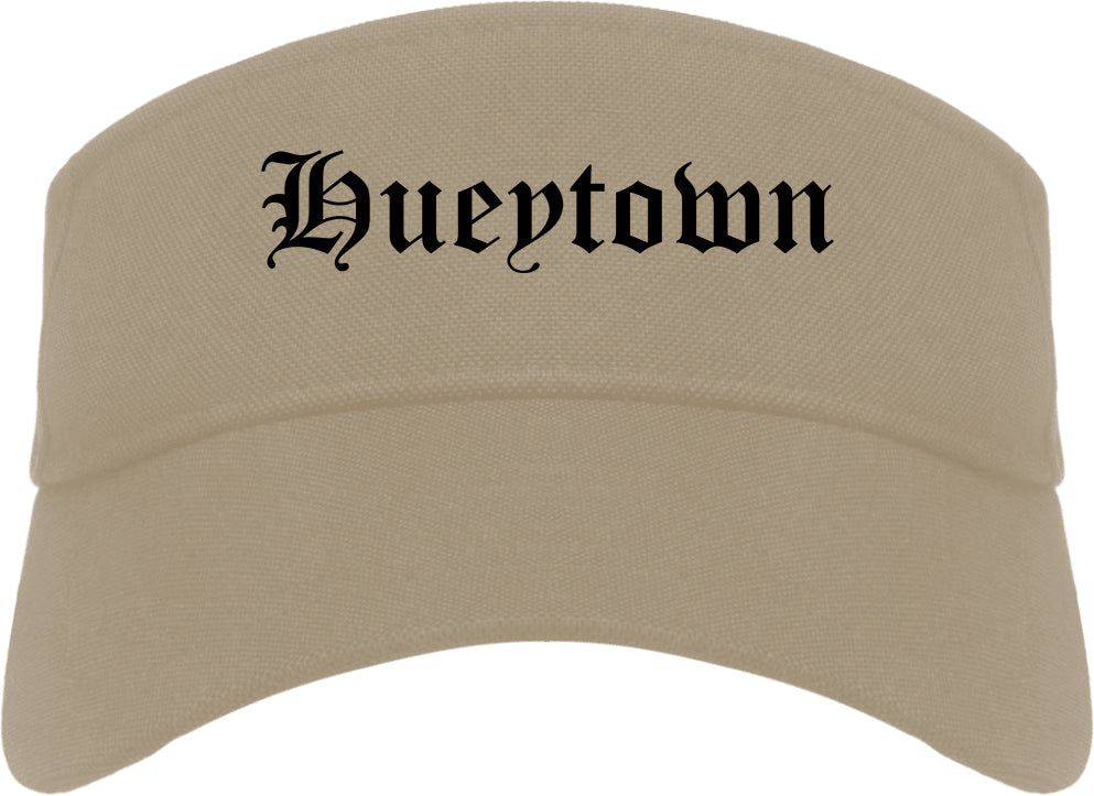 Hueytown Alabama AL Old English Mens Visor Cap Hat Khaki