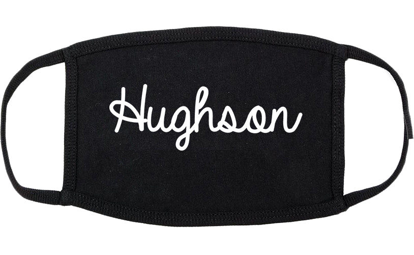Hughson California CA Script Cotton Face Mask Black