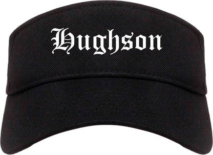 Hughson California CA Old English Mens Visor Cap Hat Black