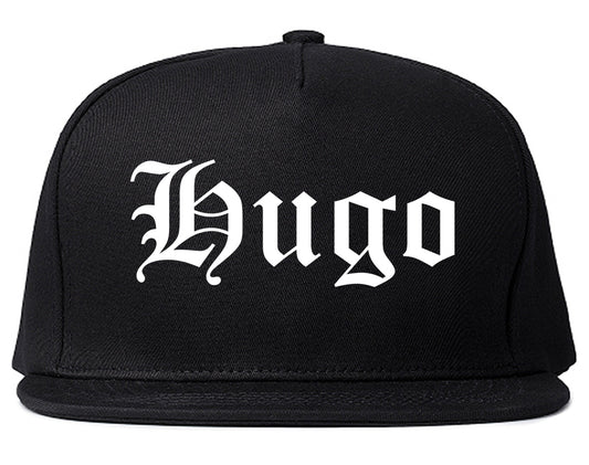Hugo Minnesota MN Old English Mens Snapback Hat Black
