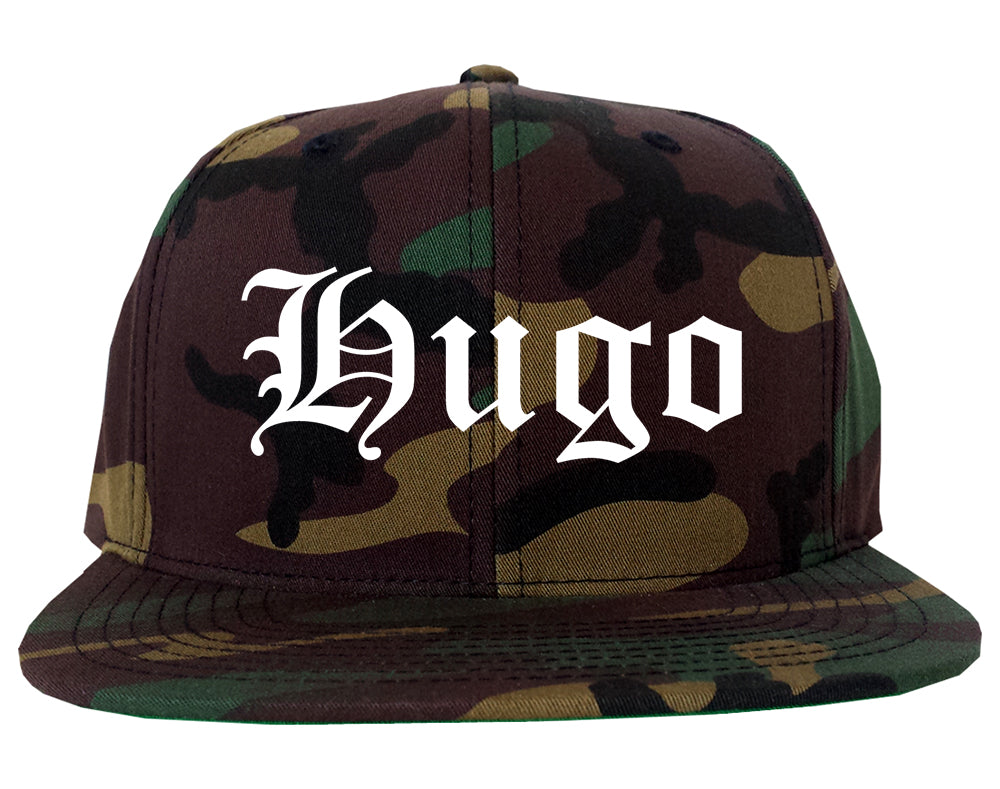 Hugo Minnesota MN Old English Mens Snapback Hat Army Camo