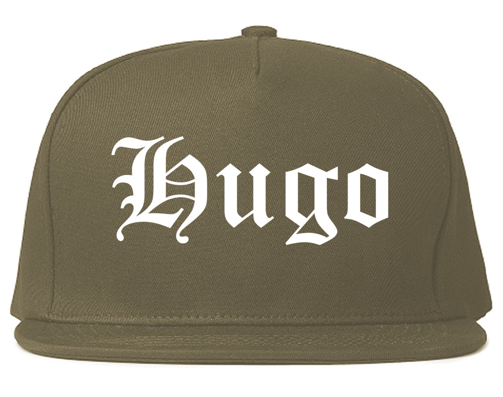 Hugo Minnesota MN Old English Mens Snapback Hat Grey