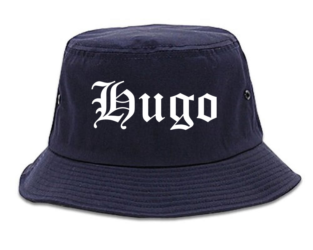 Hugo Minnesota MN Old English Mens Bucket Hat Navy Blue