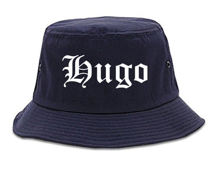 Hugo Minnesota MN Old English Mens Bucket Hat Navy Blue
