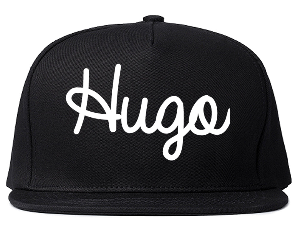 Hugo Minnesota MN Script Mens Snapback Hat Black