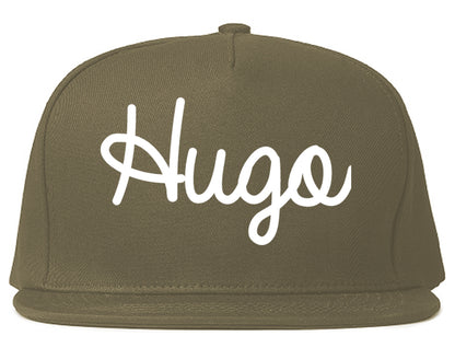 Hugo Minnesota MN Script Mens Snapback Hat Grey