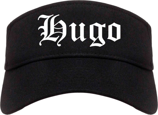 Hugo Minnesota MN Old English Mens Visor Cap Hat Black