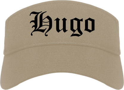 Hugo Minnesota MN Old English Mens Visor Cap Hat Khaki