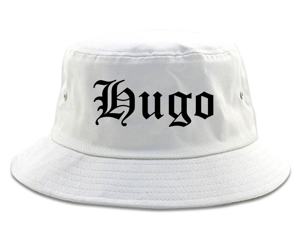 Hugo Minnesota MN Old English Mens Bucket Hat White