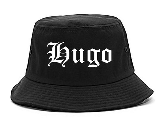 Hugo Oklahoma OK Old English Mens Bucket Hat Black