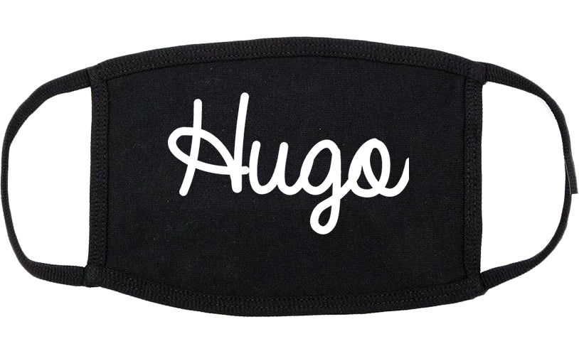 Hugo Oklahoma OK Script Cotton Face Mask Black