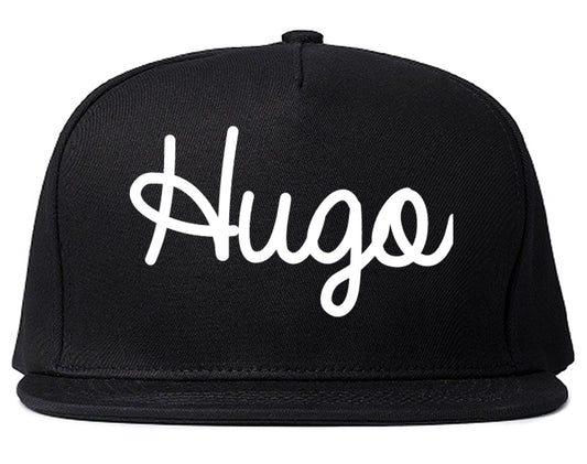 Hugo Oklahoma OK Script Mens Snapback Hat Black