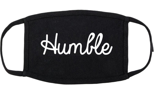 Humble Texas TX Script Cotton Face Mask Black