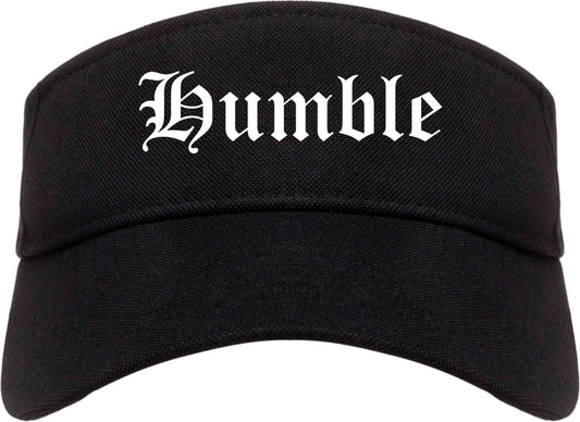Humble Texas TX Old English Mens Visor Cap Hat Black