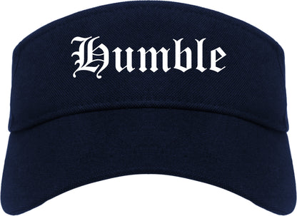 Humble Texas TX Old English Mens Visor Cap Hat Navy Blue
