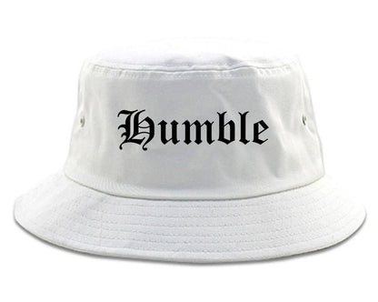 Humble Texas TX Old English Mens Bucket Hat White