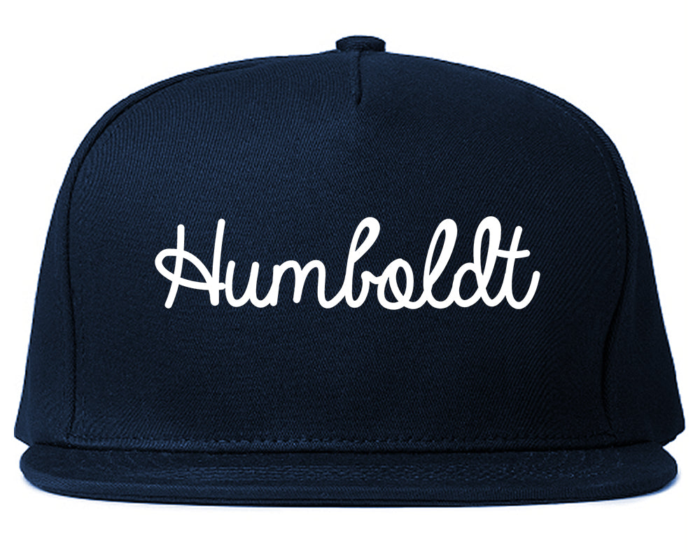 Humboldt Tennessee TN Script Mens Snapback Hat Navy Blue