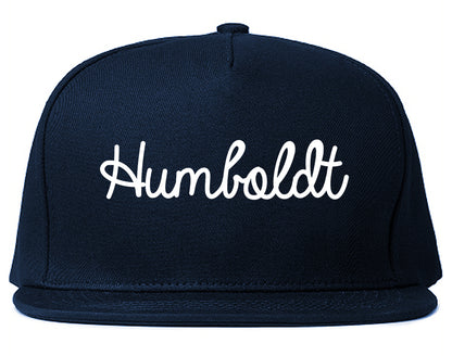 Humboldt Tennessee TN Script Mens Snapback Hat Navy Blue