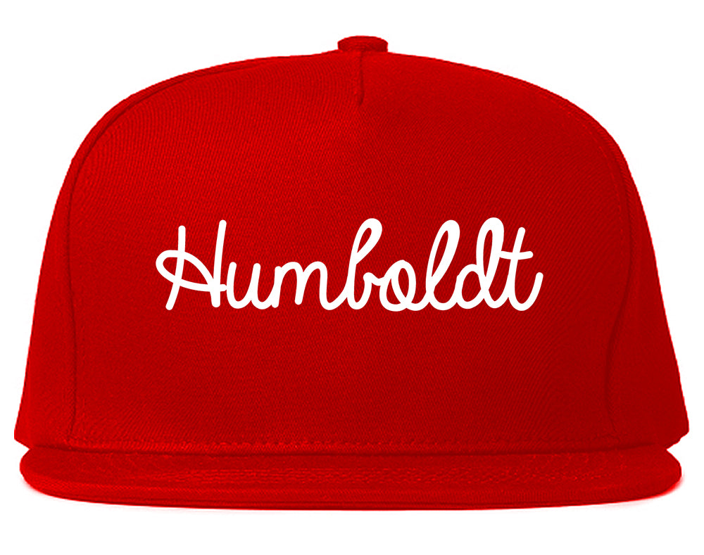 Humboldt Tennessee TN Script Mens Snapback Hat Red